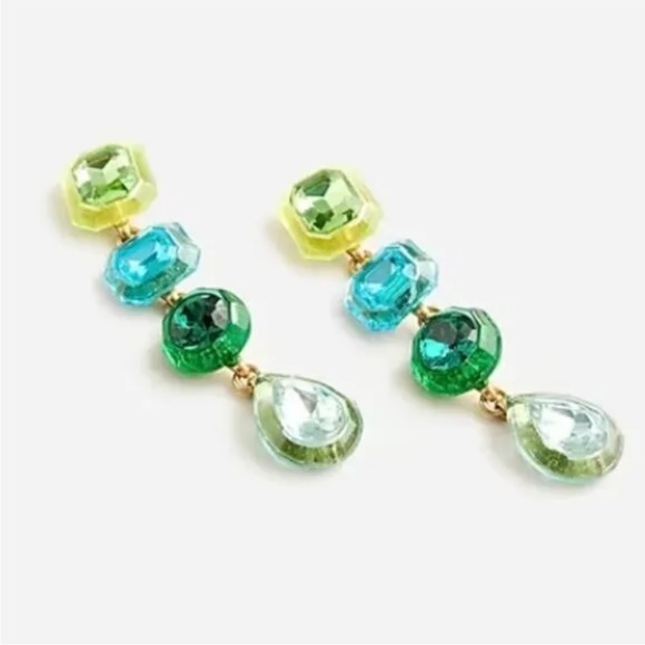 NWT J.Crew Geometric Acetate Drop Earrings - Picture 2 of 5